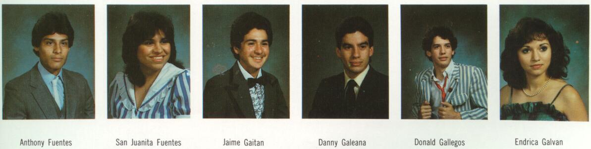 Index of 1983 Seniors from McAllen Memorial High School