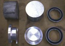 The Billet pieces that I made into hubs