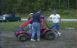 Redrider (left) & Hoser  (right) trying to help Chris get his Oddy running again